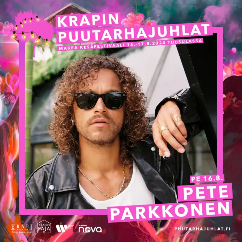Pete Parkkonen esiintyy Krapin Puutarhajuhlilla kesällä 2024
