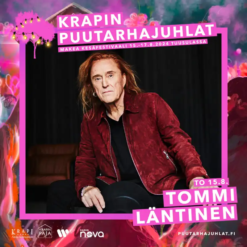 Tommi Läntinen esiintyy Krapin Puutarhajuhlilla kesällä 2024